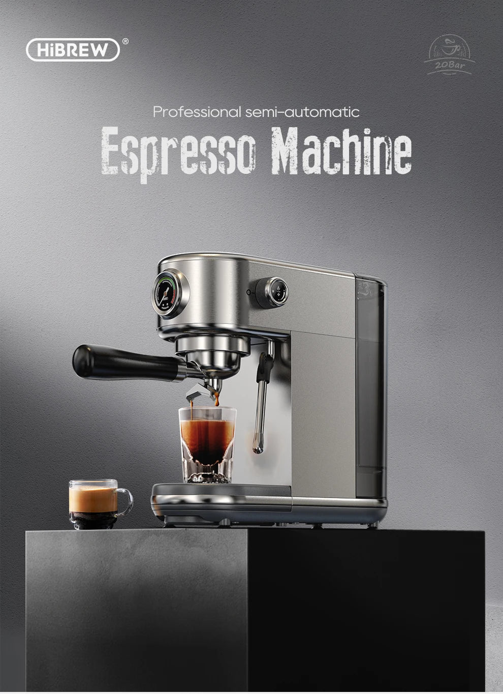 Merdove Barista HiBREW H10B Super Slim Espresso Machine – 20 Bar, 51mm Portafilter, Fully Adjustable (Cold/Hot)