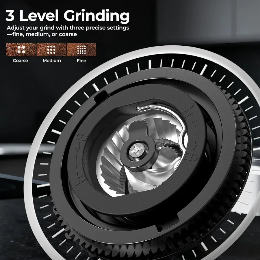 Merdove Barista Programmable 5-Cup Coffee Maker with Built-In Grinder – Automatic Drip Machine with Timer, Removable Tank & 22oz Glass Carafe