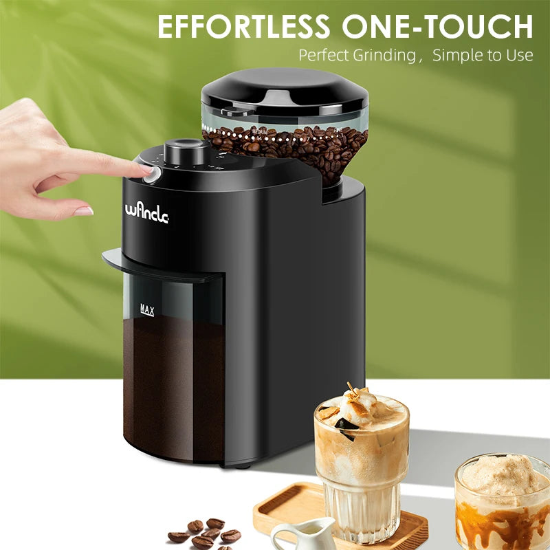 Merdove Melange Electric Burr Coffee Grinder – Flat Burr, 90g Capacity, 11+ Grind Levels (200W)