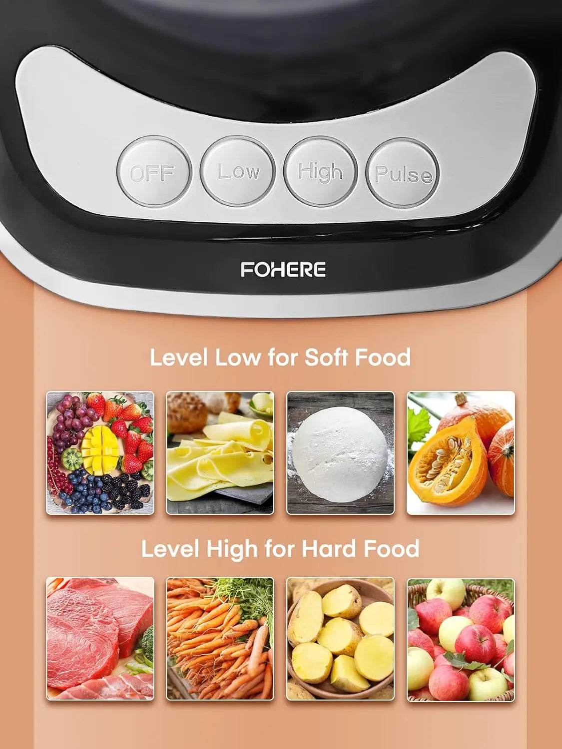 Merdove Melange 12-Cup Food Processor – 2-in-1 Chute with Meat Grinder & Dough Kneader (Slice, Shred & Chop)