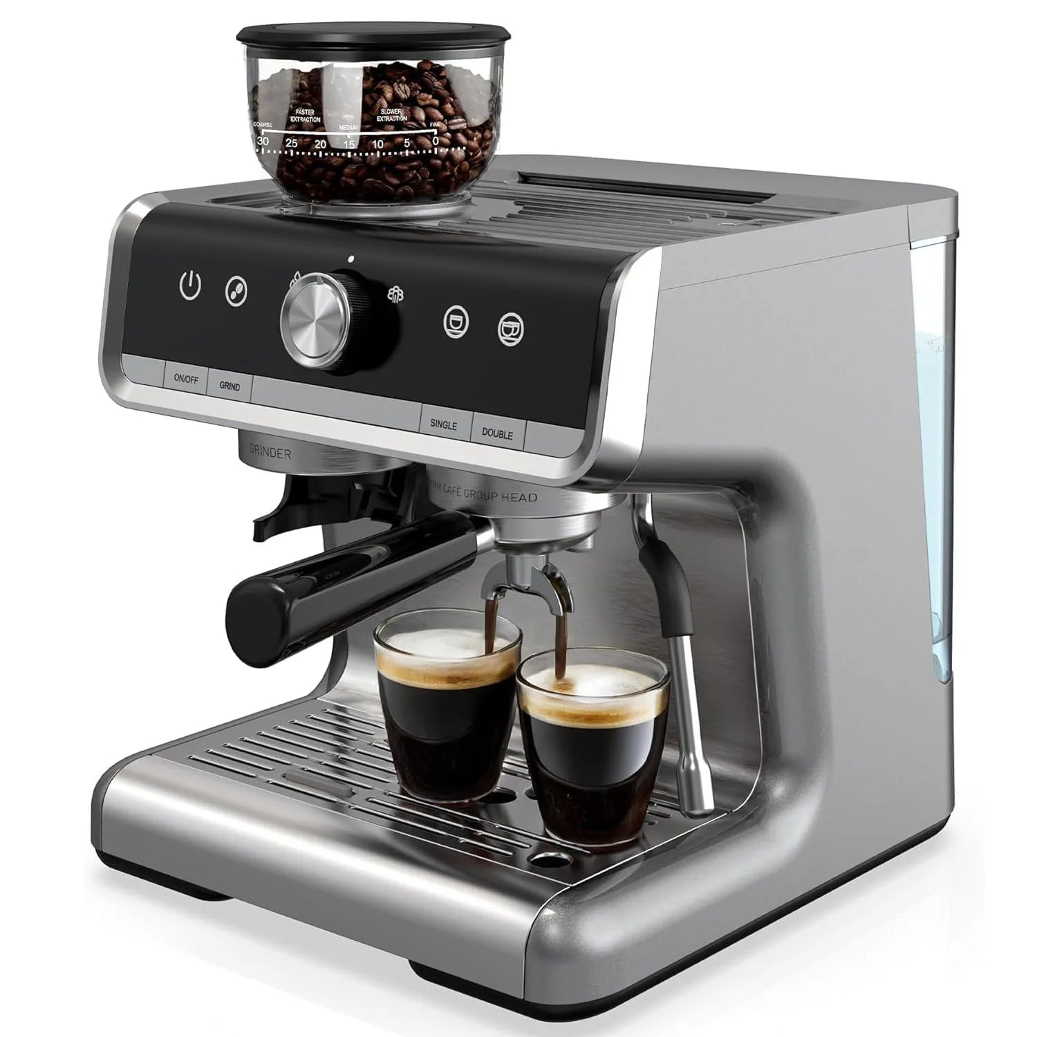 Merdove Barista 20 Bar Espresso Machine with Grinder – 1450W Semi-Automatic Coffee Maker for Latte & Cappuccino