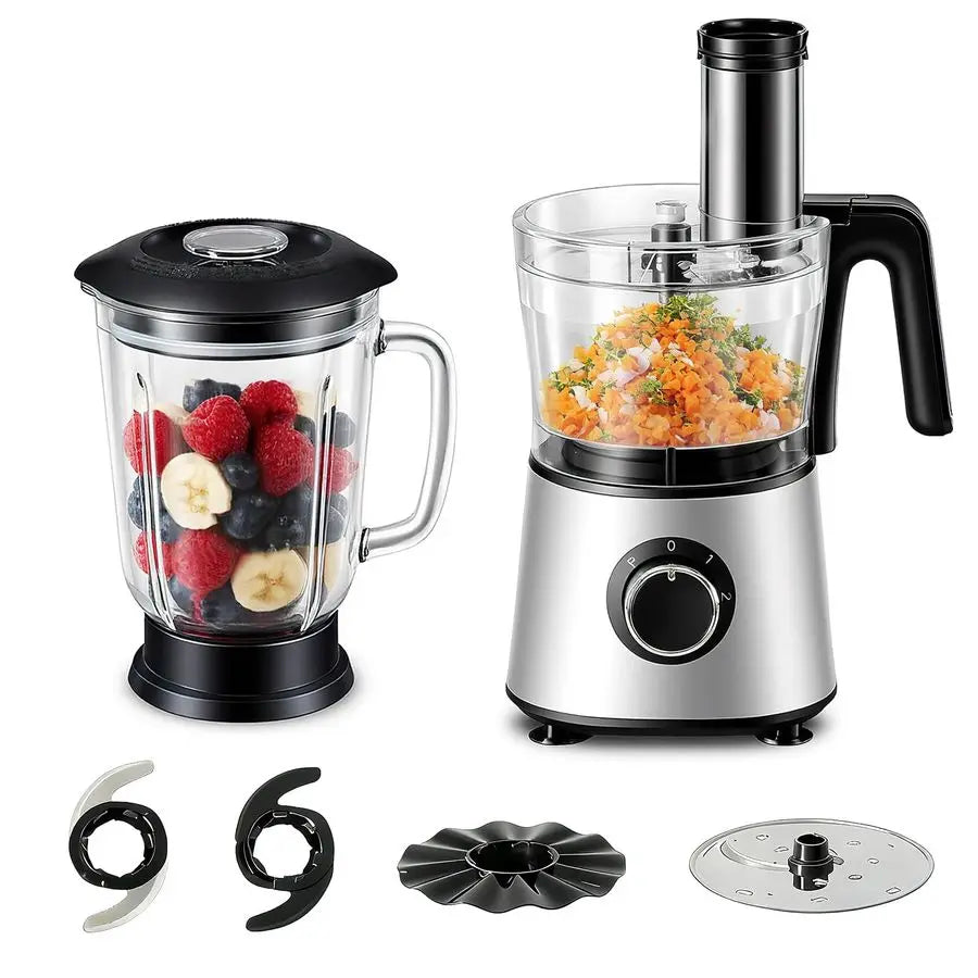 Merdove Melange Food Processor Blender Combo – 6-Cup Chopper with 2 Speeds for Vegetables, Dough & Meat