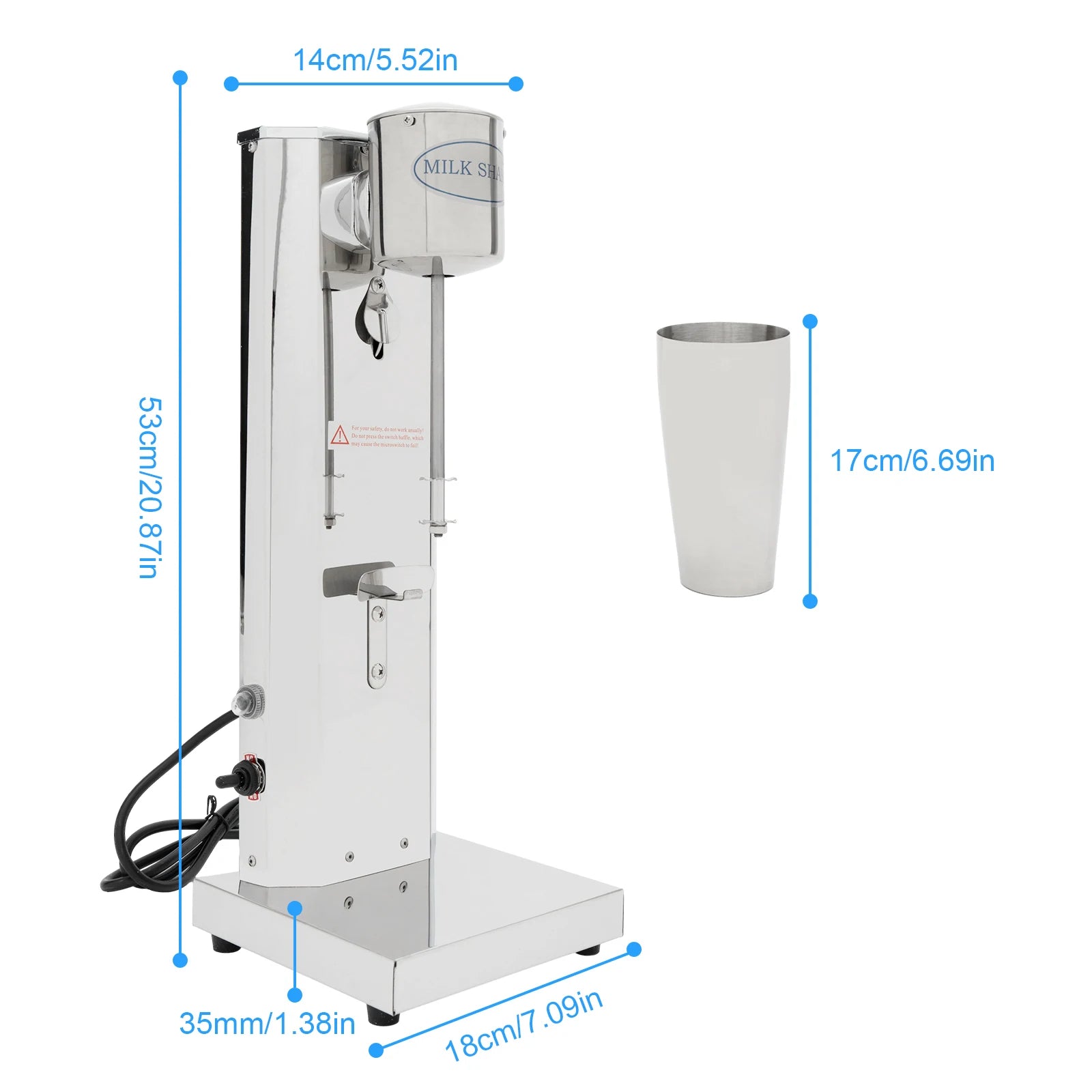 Merdove Barista Stainless Steel Milkshake Maker – 180W Commercial Milk Shake Machine (650ml, 18,000 RPM)
