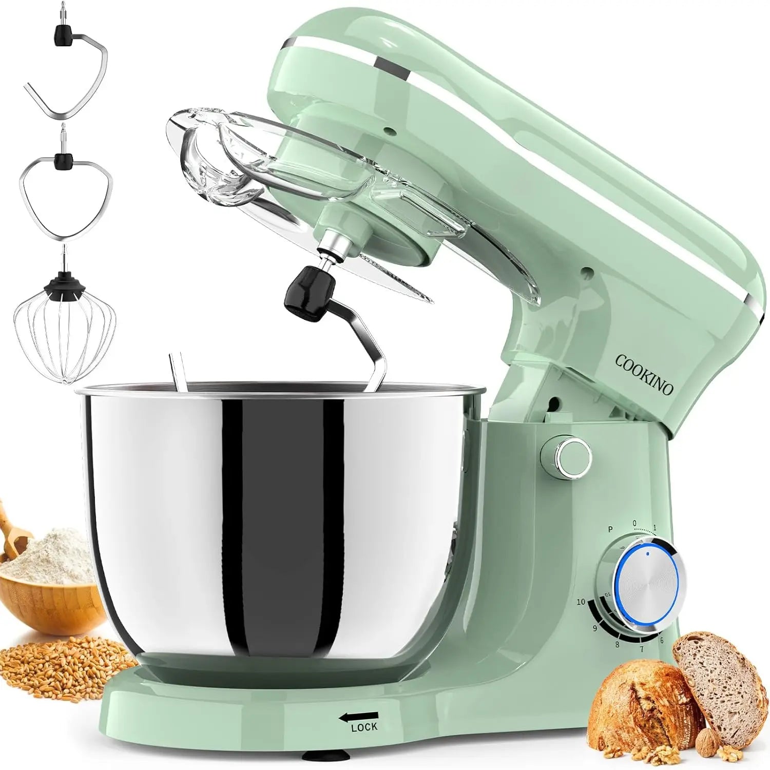 Merdove Melange Stand Mixer 5QT – 10-Speed Tilt-Head 3-in-1 Mixer with Dough Hook, Beater & Whisk (Dishwasher-Safe Bowl)