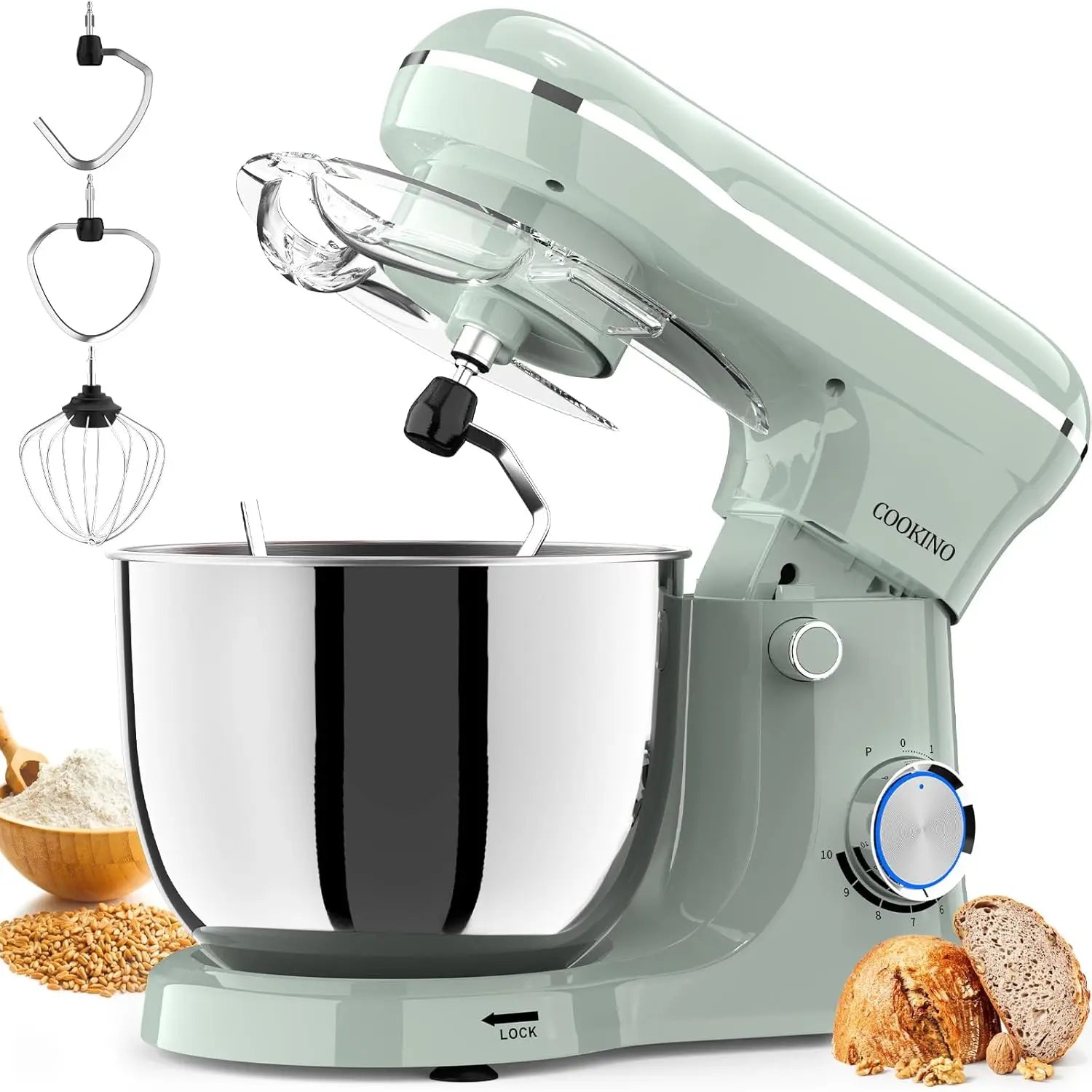 Merdove Melange Stand Mixer 5QT – 10-Speed Tilt-Head 3-in-1 Mixer with Dough Hook, Beater & Whisk (Dishwasher-Safe Bowl)