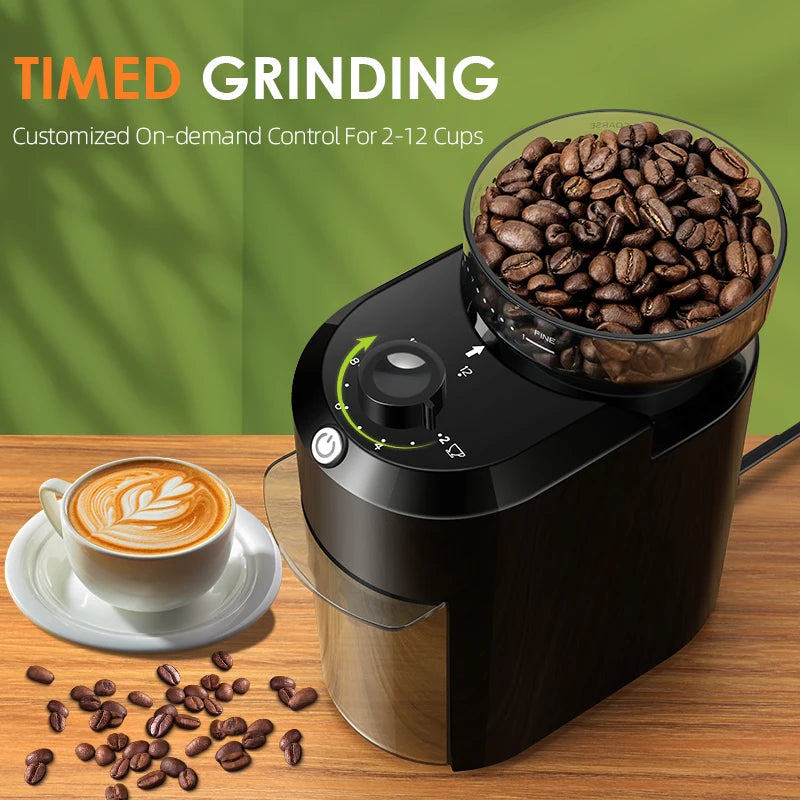 Merdove Melange Electric Burr Coffee Grinder – Flat Burr, 90g Capacity, 11+ Grind Levels (200W)